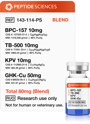 BPC-157, TB-500, KPV, GHK-Cu 80mg (Klow Blend)